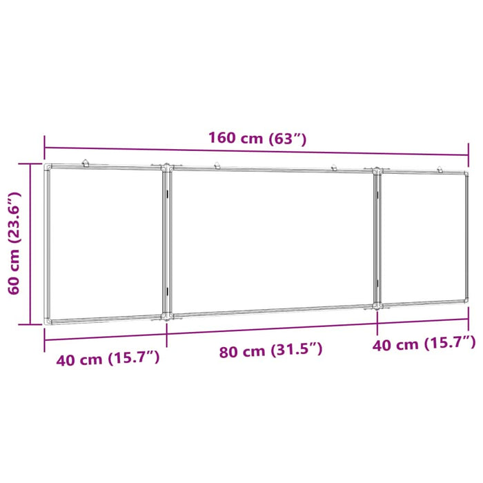 Tablă magnetică pliabilă, alb, 160x60x1,7 cm, aluminiu - WALTI WALTI