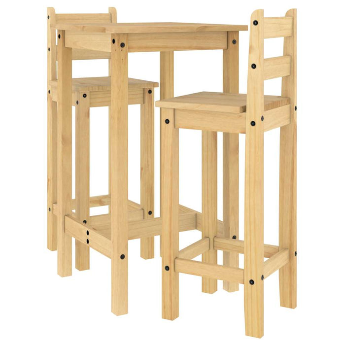 Set mobilier de bar, 3 piese, lemn masiv de pin - WALTI WALTI