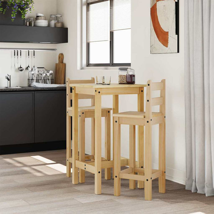 Set mobilier de bar, 3 piese, lemn masiv de pin - WALTI WALTI