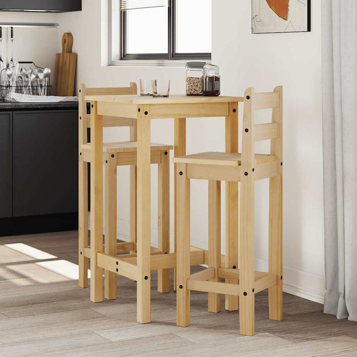 Set mobilier de bar, 3 piese, lemn masiv de pin - WALTI WALTI