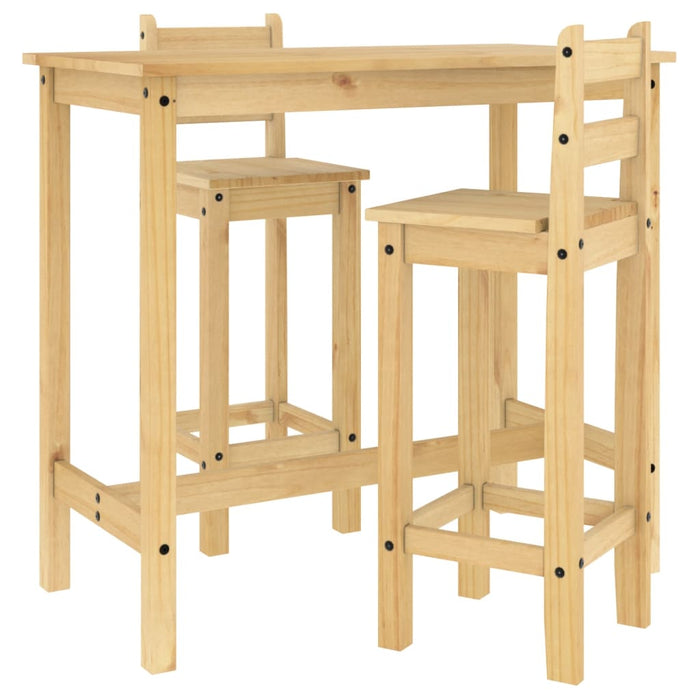 Set mobilier de bar, 3 piese, lemn masiv de pin - WALTI WALTI
