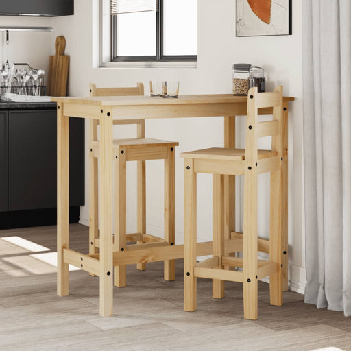 Set mobilier de bar, 3 piese, lemn masiv de pin - WALTI WALTI