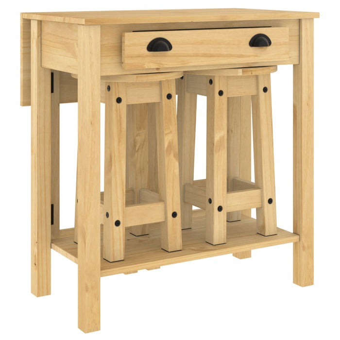 Set mobilier de bar, 3 piese, lemn masiv de pin - WALTI WALTI