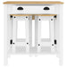 Set mobilier de bar, 3 piese, alb, lemn masiv de pin - WALTI WALTI