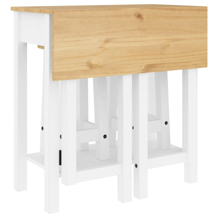 Set mobilier de bar, 3 piese, alb, lemn masiv de pin - WALTI WALTI