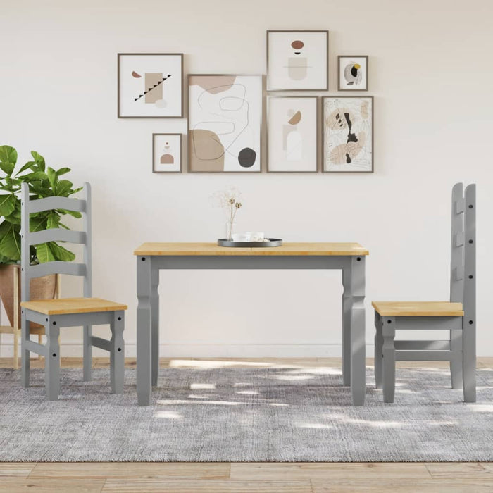 Masă de sufragerie "Corona", gri 112x60x75 cm lemn masiv de pin - WALTI WALTI