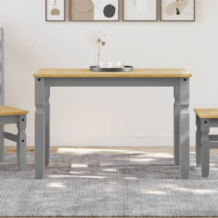 Masă de sufragerie "Corona", gri 112x60x75 cm lemn masiv de pin - WALTI WALTI