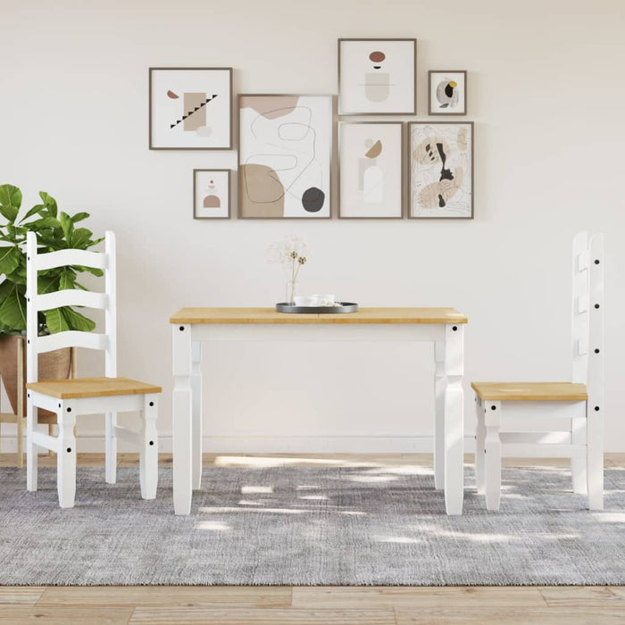Masă de sufragerie "Corona", alb 112x60x75 cm lemn masiv de pin - WALTI WALTI