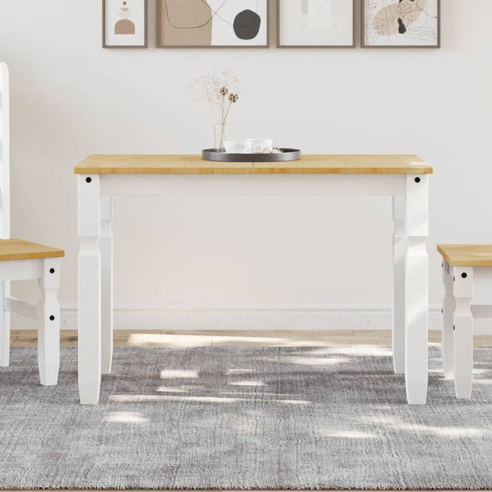 Masă de sufragerie "Corona", alb 112x60x75 cm lemn masiv de pin - WALTI WALTI