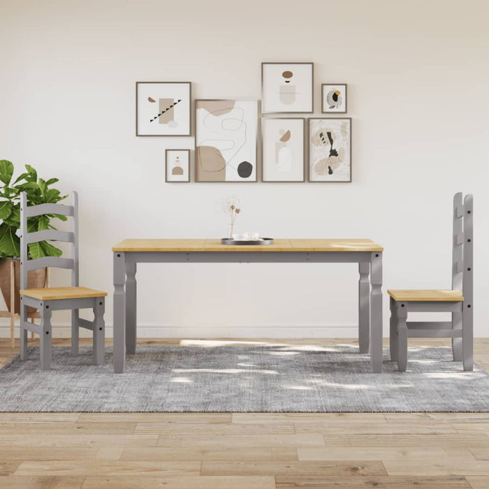 Masă de sufragerie "Corona", gri 160x80x75 cm lemn masiv de pin - WALTI WALTI