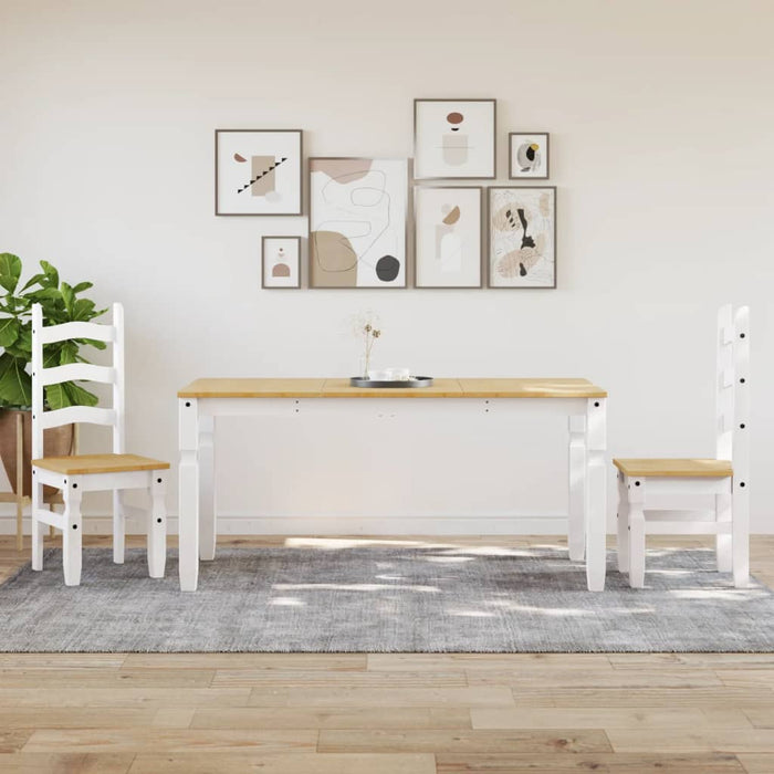 Masă de sufragerie "Corona", alb 160x80x75 cm lemn masiv de pin - WALTI WALTI