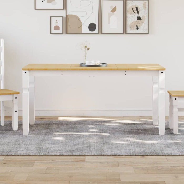 Masă de sufragerie "Corona", alb 160x80x75 cm lemn masiv de pin - WALTI WALTI
