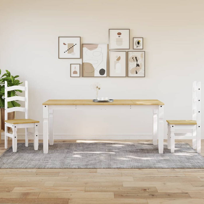 Masă de sufragerie "Corona", alb 180x90x75 cm lemn masiv de pin - WALTI WALTI