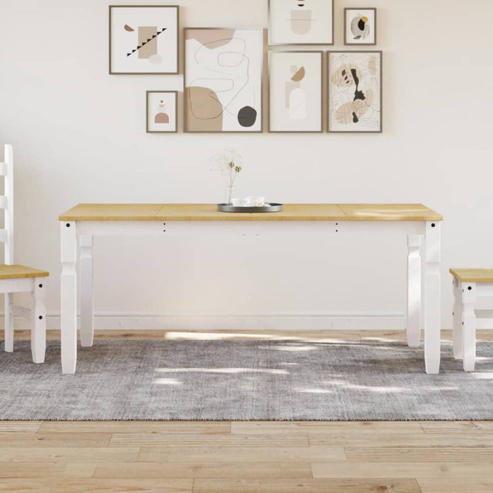 Masă de sufragerie "Corona", alb 180x90x75 cm lemn masiv de pin - WALTI WALTI