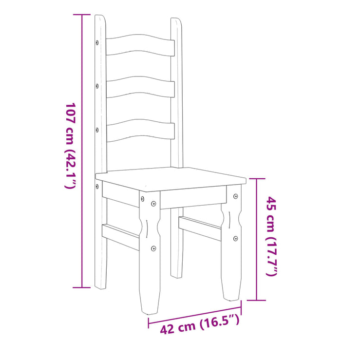 Scaune de bucătărie Corona 2buc. gri 42x47x107cm lemn masiv pin - WALTI WALTI