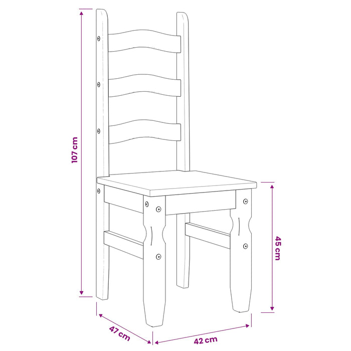Scaune de bucătărie Corona 2buc. gri 42x47x107cm lemn masiv pin WALTI