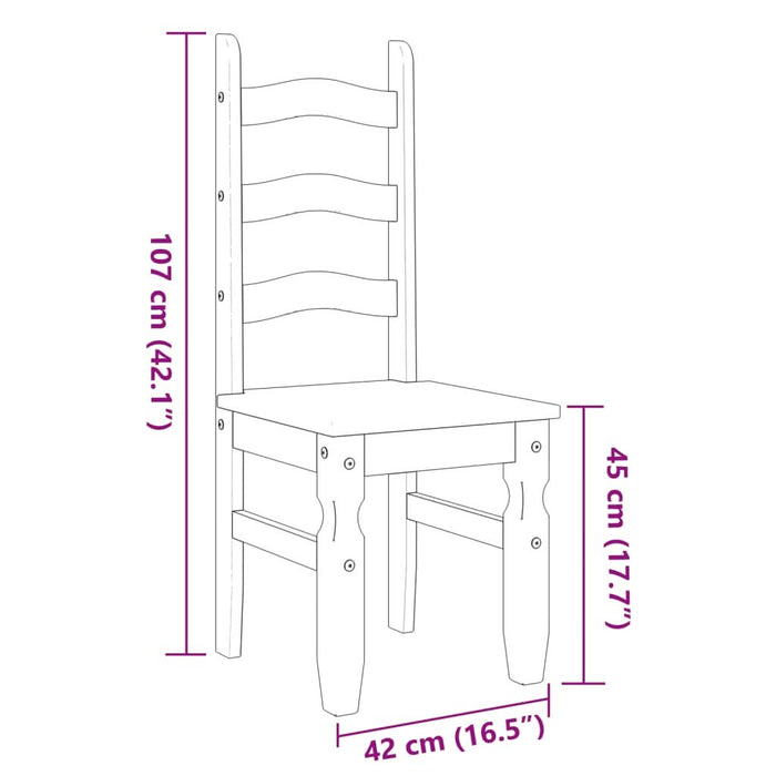 Scaune de bucătărie Corona 2buc. alb 42x47x107cm lemn masiv pin - WALTI WALTI