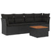 Set mobilier de grădină cu perne, 5 piese, negru, poliratan - WALTI WALTI