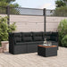 Set mobilier de grădină cu perne, 5 piese, negru, poliratan - WALTI WALTI