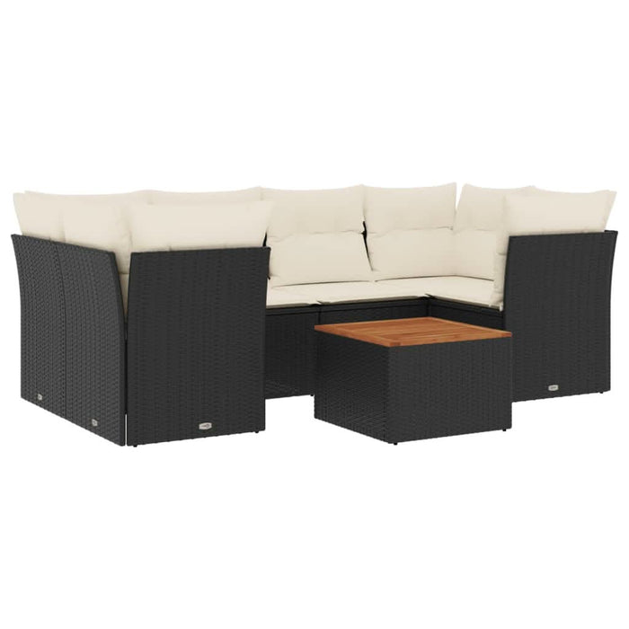 Set canapele de grădină cu perne, 7 piese, negru, poliratan - WALTI WALTI