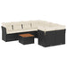 Set mobilier de grădină cu perne, 9 piese, negru, poliratan - WALTI WALTI