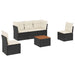 Set mobilier de grădină cu perne, 6 piese, negru, poliratan - WALTI WALTI