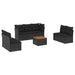 Set mobilier de grădină cu perne, 8 piese, negru, poliratan - WALTI WALTI