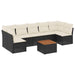 Set mobilier de grădină cu perne, 8 piese, negru, poliratan - WALTI WALTI