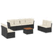 Set mobilier de grădină cu perne, 9 piese, negru, poliratan - WALTI WALTI
