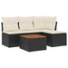 Set mobilier de grădină cu perne, 5 piese, negru, poliratan - WALTI WALTI