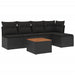 Set mobilier de grădină cu perne, 6 piese, negru, poliratan - WALTI WALTI