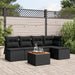 Set mobilier de grădină cu perne, 6 piese, negru, poliratan - WALTI WALTI