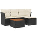 Set mobilier de grădină cu perne, 5 piese, negru, poliratan - WALTI WALTI