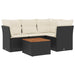 Set mobilier de grădină cu perne, 5 piese, negru, poliratan - WALTI WALTI
