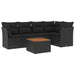 Set mobilier de grădină cu perne, 6 piese, negru, poliratan - WALTI WALTI