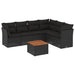 Set canapele de grădină cu perne, 7 piese, negru, poliratan - WALTI WALTI
