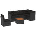 Set canapele de grădină cu perne, 7 piese, negru, poliratan - WALTI WALTI