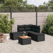 Set mobilier de grădină cu perne, 6 piese, negru, poliratan - WALTI WALTI