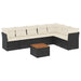 Set mobilier de grădină cu perne, 8 piese, negru, poliratan - WALTI WALTI