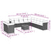 Set canapele de grădină, 12 piese, cu perne, negru, poliratan - WALTI WALTI