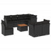 Set mobilier de grădină cu perne, 9 piese, negru, poliratan - WALTI WALTI