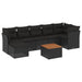 Set mobilier de grădină cu perne, 8 piese, negru, poliratan - WALTI WALTI