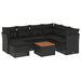 Set mobilier de grădină cu perne, 8 piese, negru, poliratan - WALTI WALTI