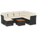 Set mobilier de grădină cu perne, 8 piese, negru, poliratan - WALTI WALTI