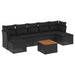 Set mobilier de grădină cu perne, 8 piese, negru, poliratan - WALTI WALTI