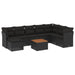 Set mobilier de grădină cu perne, 9 piese, negru, poliratan - WALTI WALTI