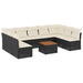 Set canapele de grădină cu perne, 10 piese, negru, poliratan - WALTI WALTI