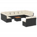 Set mobilier de grădină cu perne, 13 piese, negru, poliratan - WALTI WALTI
