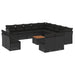 Set mobilier de grădină cu perne, 14 piese, negru, poliratan - WALTI WALTI