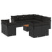 Set canapele de grădină, 12 piese, cu perne, negru, poliratan - WALTI WALTI